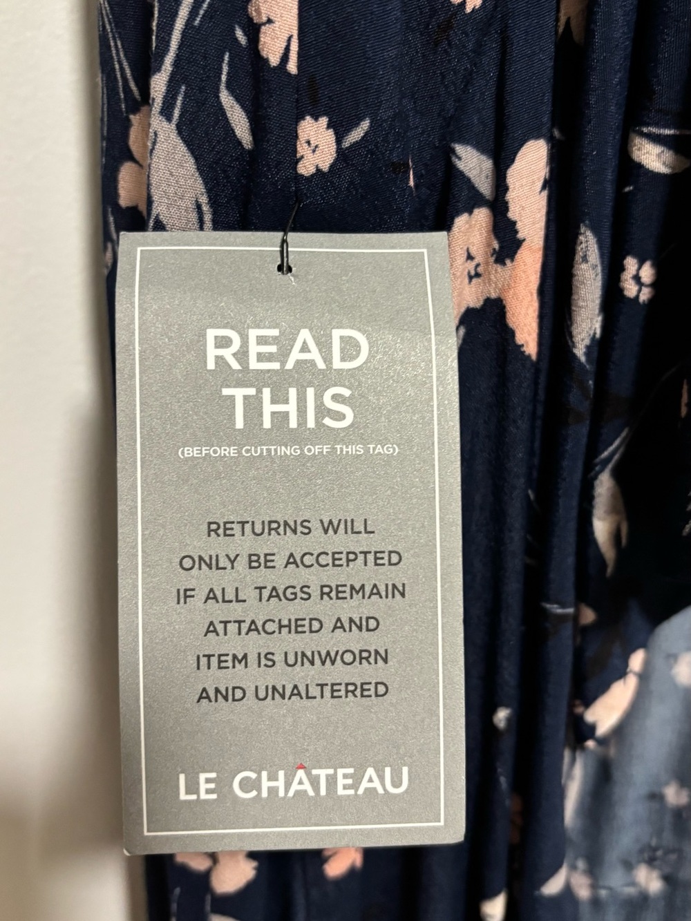 Le Chateau Navy Floral Wrap High-Low Maxi Dress - Picture 8 of 9